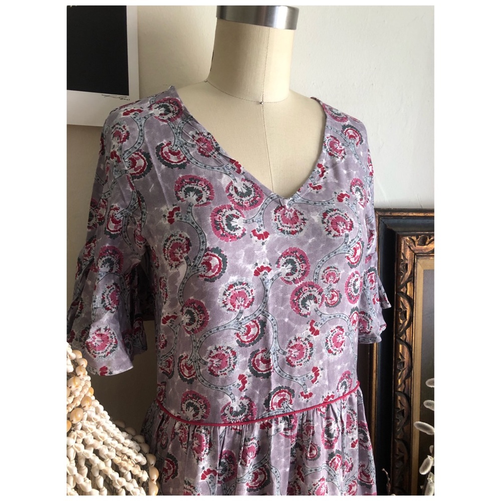 Vajor Wine Maxi Batik dress print made in India - Picture 9 of 16